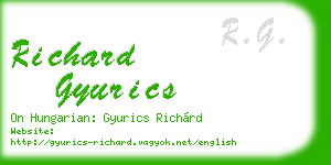 richard gyurics business card