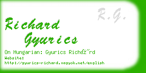 richard gyurics business card